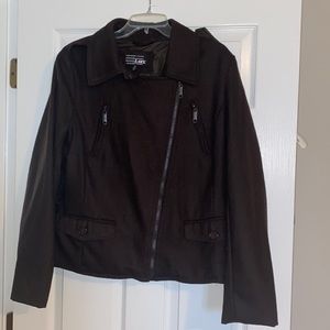 Marcelle Renee Side Zipper Wool Blend Short Jacket